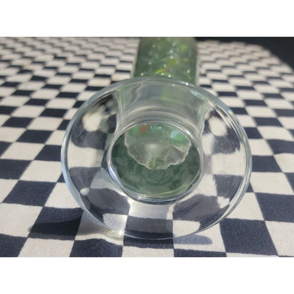 Glass Vase‎ Filled With Mixed Cat's Eye Marbles 9.5